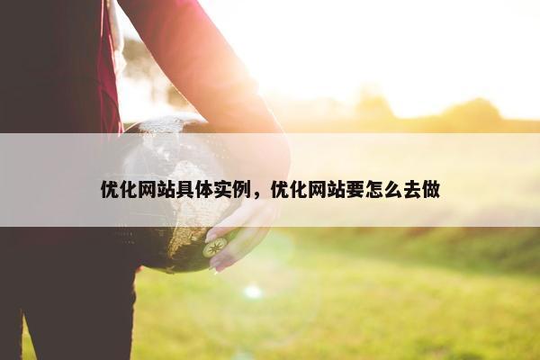 优化网站具体实例，优化网站要怎么去做