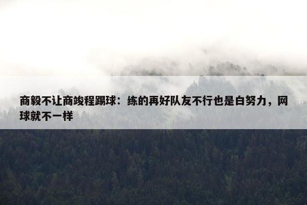 商毅不让商竣程踢球：练的再好队友不行也是白努力，网球就不一样