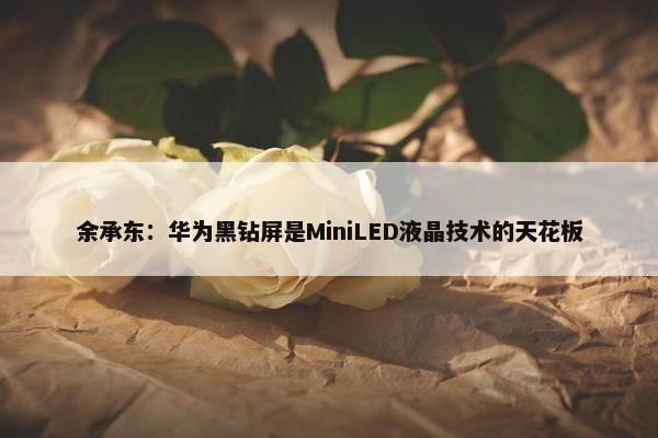 余承东：华为黑钻屏是MiniLED液晶技术的天花板