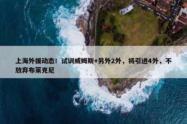 上海外援动态！试训威姆斯+另外2外，将引进4外，不放弃布莱克尼