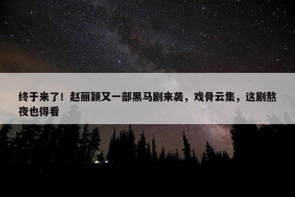 终于来了！赵丽颖又一部黑马剧来袭，戏骨云集，这剧熬夜也得看