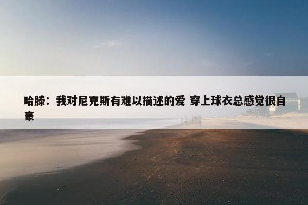 哈滕：我对尼克斯有难以描述的爱 穿上球衣总感觉很自豪