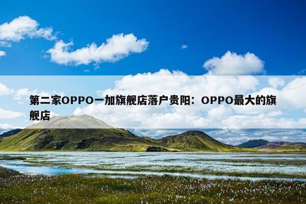 第二家OPPO一加旗舰店落户贵阳：OPPO最大的旗舰店