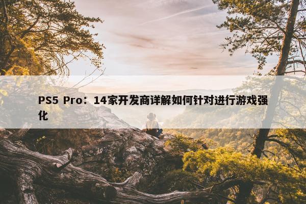 PS5 Pro：14家开发商详解如何针对进行游戏强化