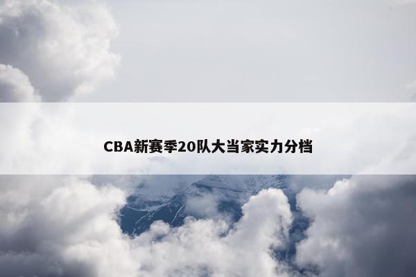 CBA新赛季20队大当家实力分档