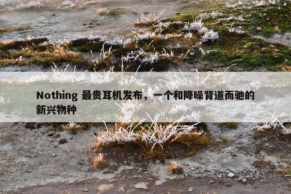 Nothing 最贵耳机发布，一个和降噪背道而驰的新兴物种