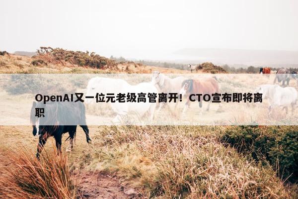 OpenAI又一位元老级高管离开！CTO宣布即将离职 