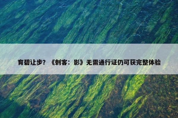 育碧让步？《刺客：影》无需通行证仍可获完整体验