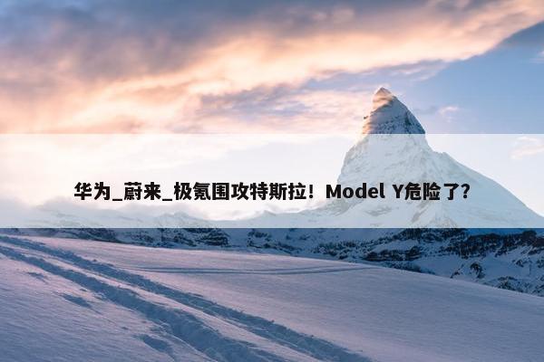 华为_蔚来_极氪围攻特斯拉！Model Y危险了？