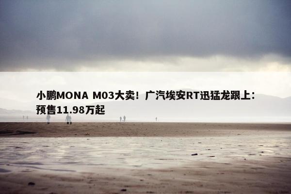 小鹏MONA M03大卖！广汽埃安RT迅猛龙跟上：预售11.98万起