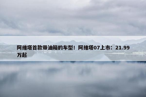 阿维塔首款带油箱的车型！阿维塔07上市：21.99万起