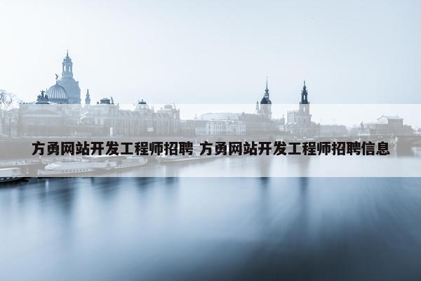 方勇网站开发工程师招聘 方勇网站开发工程师招聘信息