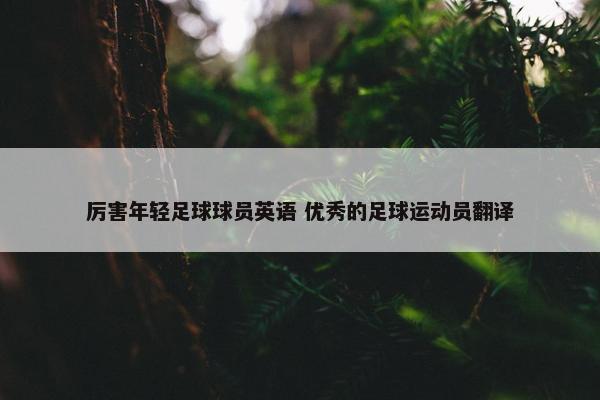 厉害年轻足球球员英语 优秀的足球运动员翻译