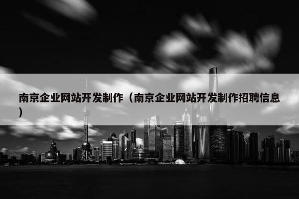 南京企业网站开发制作（南京企业网站开发制作招聘信息）