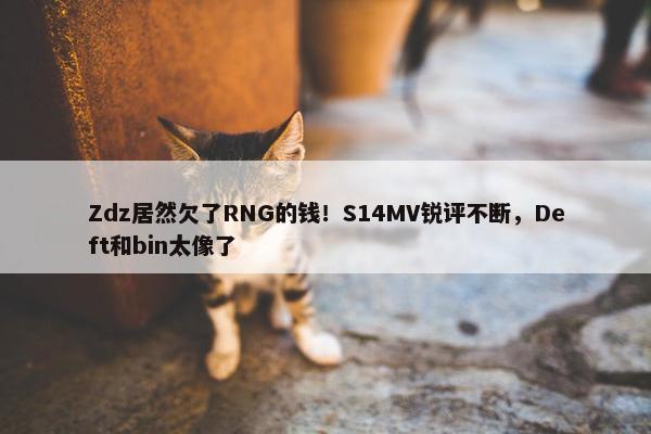 Zdz居然欠了RNG的钱！S14MV锐评不断，Deft和bin太像了