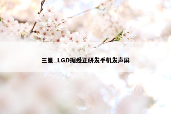 三星_LGD据悉正研发手机发声屏