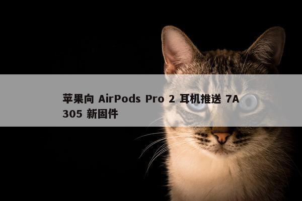 苹果向 AirPods Pro 2 耳机推送 7A305 新固件