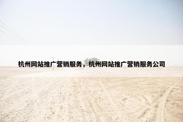 杭州网站推广营销服务，杭州网站推广营销服务公司