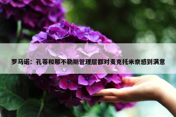 罗马诺：孔蒂和那不勒斯管理层都对麦克托米奈感到满意