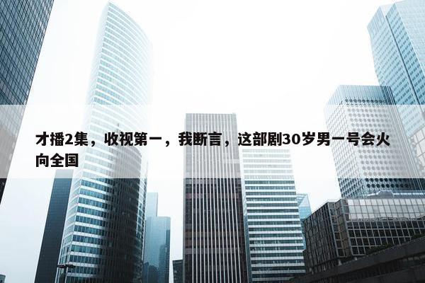 才播2集，收视第一，我断言，这部剧30岁男一号会火向全国