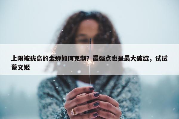 上限被拔高的金蝉如何克制？最强点也是最大破绽，试试蔡文姬