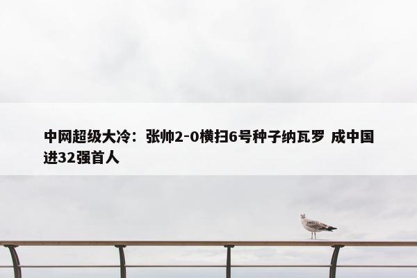 中网超级大冷：张帅2-0横扫6号种子纳瓦罗 成中国进32强首人