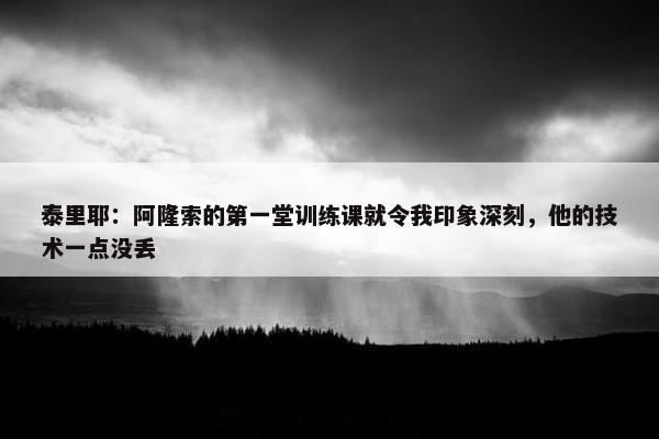 泰里耶：阿隆索的第一堂训练课就令我印象深刻，他的技术一点没丢