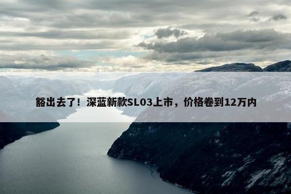 豁出去了！深蓝新款SL03上市，价格卷到12万内