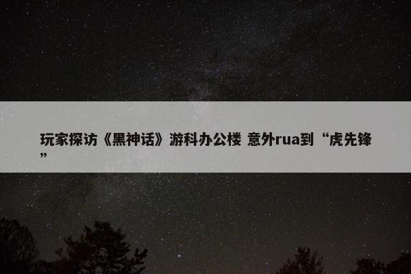 玩家探访《黑神话》游科办公楼 意外rua到“虎先锋”