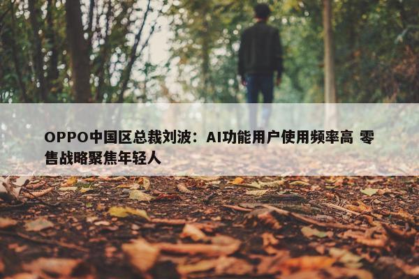 OPPO中国区总裁刘波：AI功能用户使用频率高 零售战略聚焦年轻人