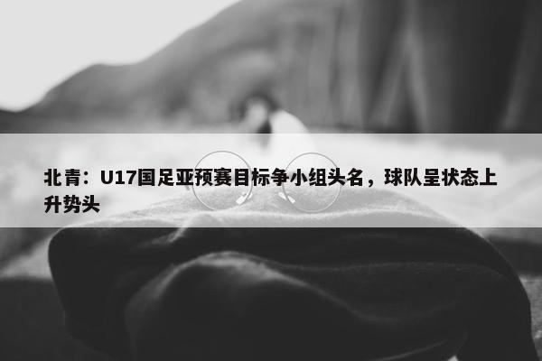 北青：U17国足亚预赛目标争小组头名，球队呈状态上升势头