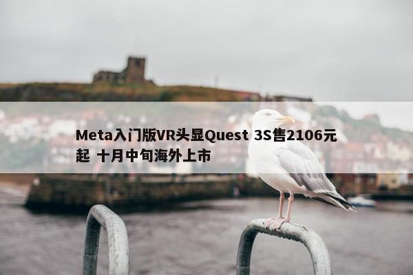 Meta入门版VR头显Quest 3S售2106元起 十月中旬海外上市