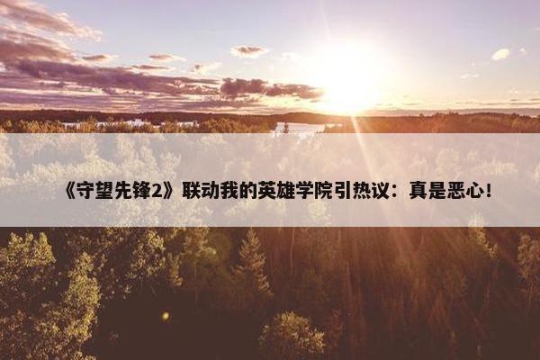 《守望先锋2》联动我的英雄学院引热议：真是恶心！