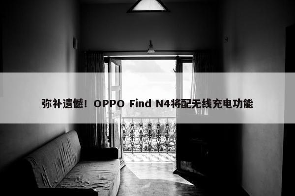 弥补遗憾！OPPO Find N4将配无线充电功能