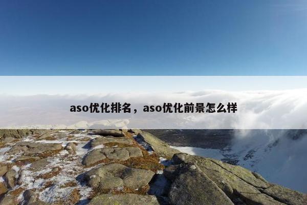 aso优化排名，aso优化前景怎么样