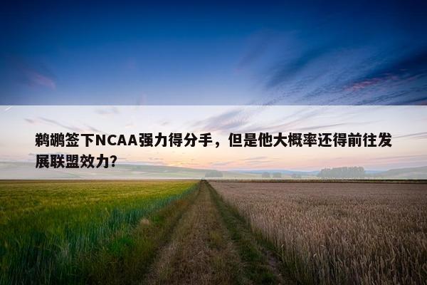 鹈鹕签下NCAA强力得分手，但是他大概率还得前往发展联盟效力？