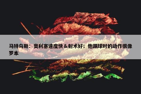 马特乌斯：奥利塞速度快＆射术好；他踢球时的动作很像罗本