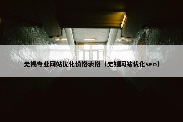 无锡专业网站优化价格表格（无锡网站优化seo）