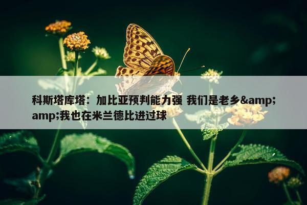 科斯塔库塔：加比亚预判能力强 我们是老乡&amp;我也在米兰德比进过球