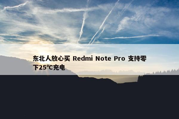 东北人放心买 Redmi Note Pro 支持零下25℃充电