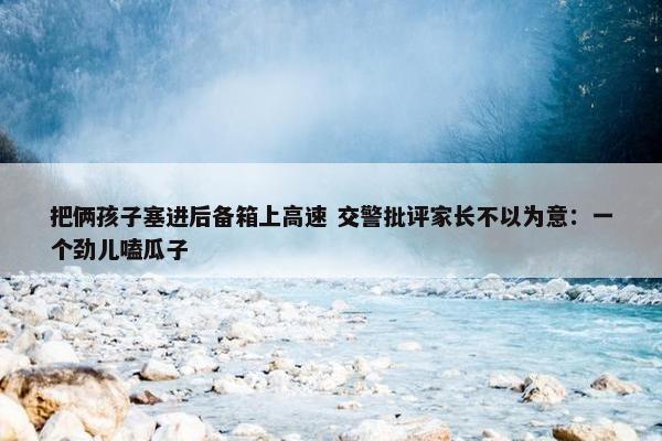 把俩孩子塞进后备箱上高速 交警批评家长不以为意：一个劲儿嗑瓜子