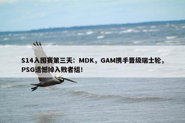 S14入围赛第三天：MDK，GAM携手晋级瑞士轮，PSG遗憾掉入败者组！