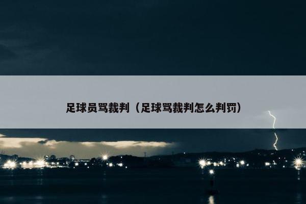 足球员骂裁判（足球骂裁判怎么判罚）