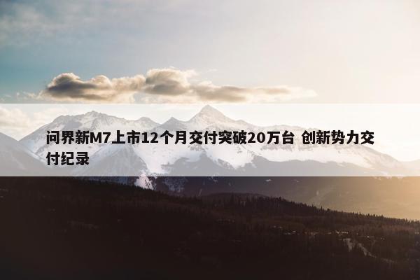 问界新M7上市12个月交付突破20万台 创新势力交付纪录