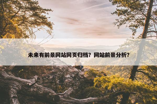 未来有前景网站网页归档？网站前景分析？