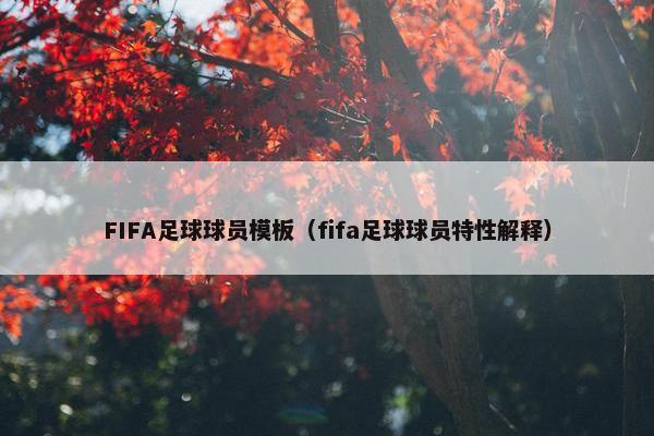 FIFA足球球员模板（fifa足球球员特性解释）