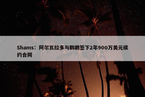 Shams：阿尔瓦拉多与鹈鹕签下2年900万美元续约合同