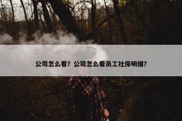 公司怎么看？公司怎么看员工社保明细？