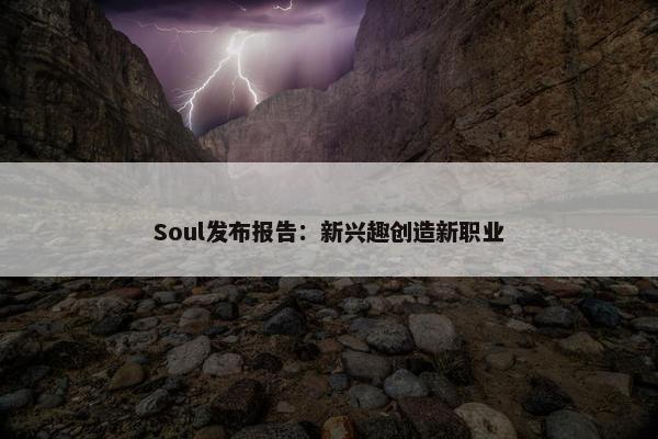 Soul发布报告：新兴趣创造新职业