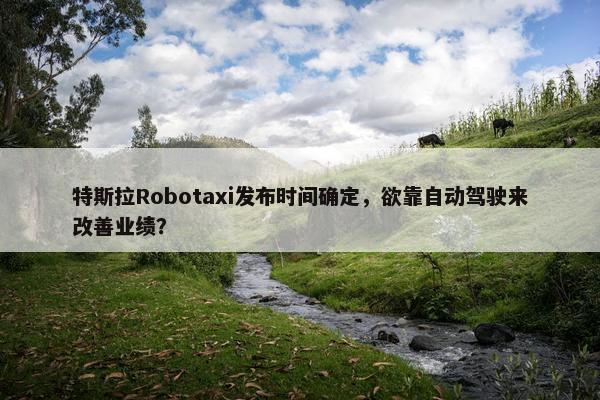 特斯拉Robotaxi发布时间确定，欲靠自动驾驶来改善业绩？